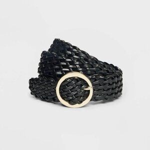 Women's Oval Tapered Center Bar Belt-Black-A New Day